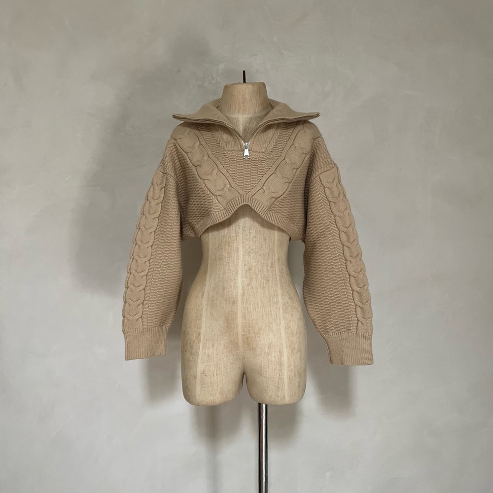 NWOT FREE PEOPLE  Quarter Zip Cable Bolero